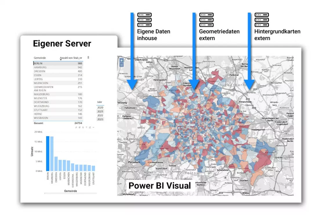 Power BI Visual für Salesnet - digitale Landkarten in Ihrem Power BI