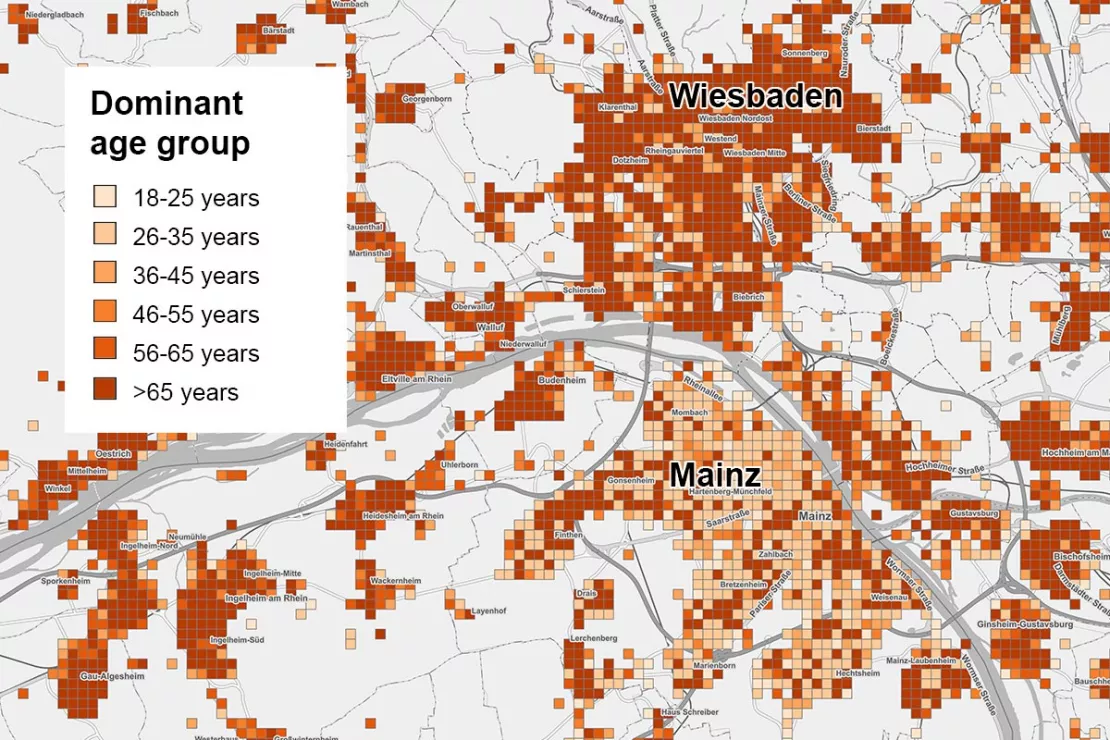 Dominant age group in Wiesbaden and Mainz