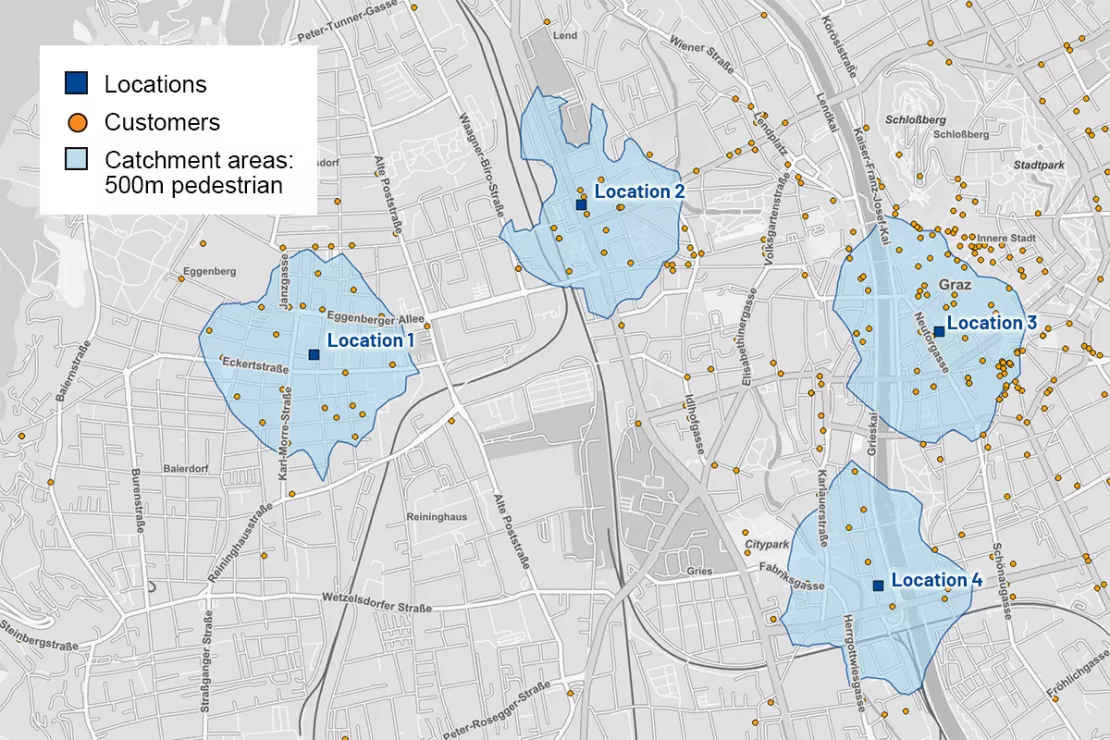 With our WIGeo QGIS plugin you can calculate catchment areas