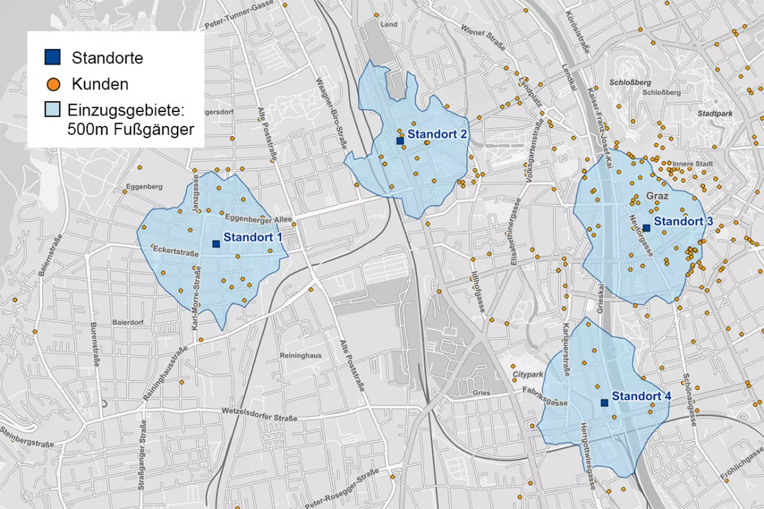 Mit unserem WIGeo QGIS Plugin lassen sich Einzugsgebiete berechnen